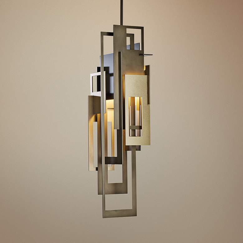 Image 1 Hubbardton Forge Collage 6 1/2 inch Wide Bronze Mini Pendant