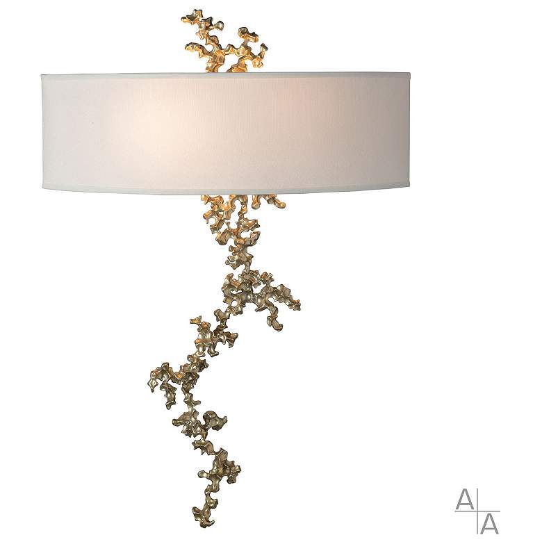 Image 1 Hubbardton Forge Coral 22 1/2" High Modern Coastal Brass Wall Sconce