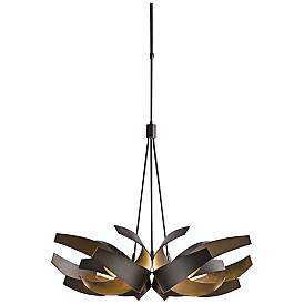 Image2 of Hubbardton Forge Corona 35"W Smoke 6-Light Chandelier