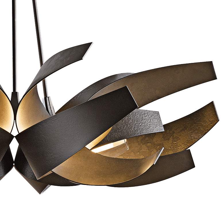 Image 3 Hubbardton Forge Corona 35 inchW Smoke 6-Light Chandelier more views