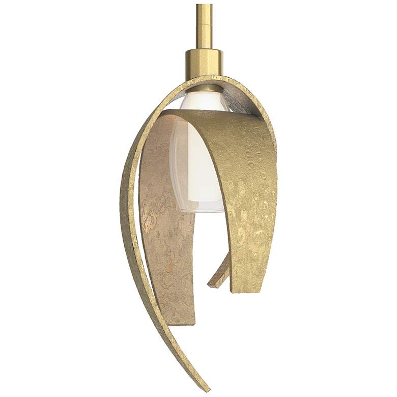 Image 1 Hubbardton Forge Corona 6 1/4"W Modern Brass Mini Pendant