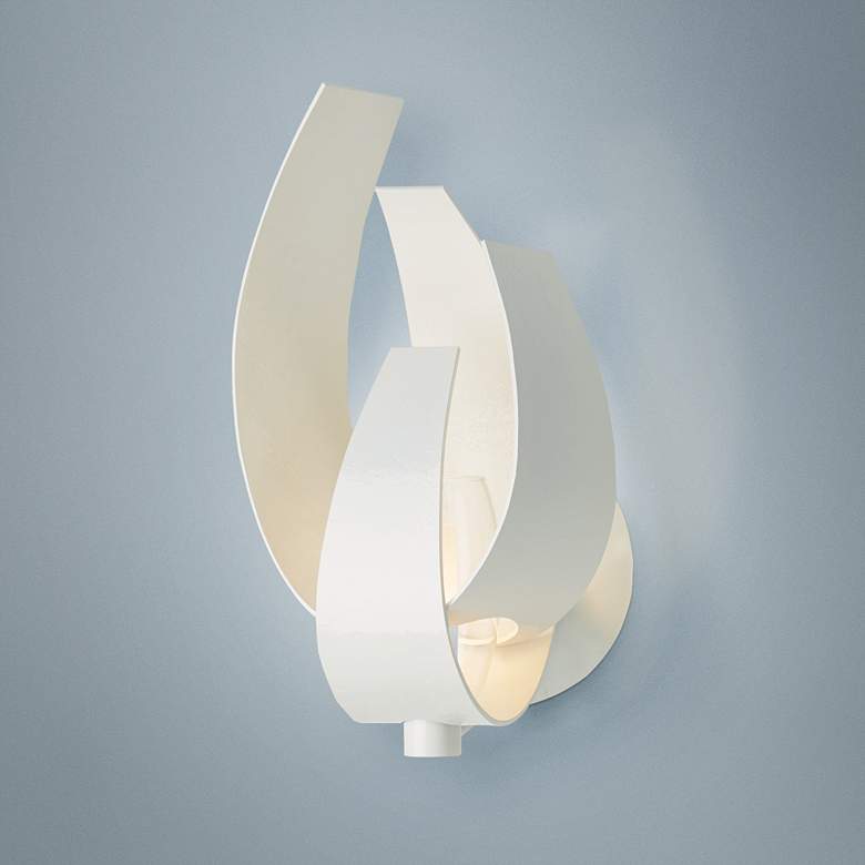 Image 1 Hubbardton Forge Corona 9 3/4"H Gloss White Wall Sconce