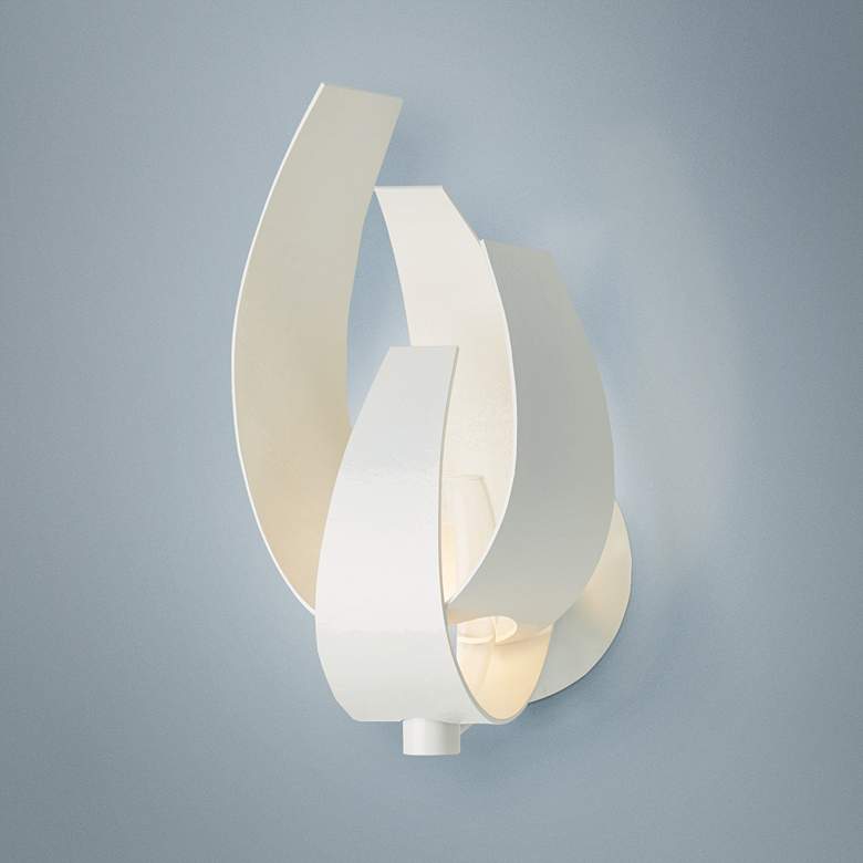 Image 1 Hubbardton Forge Corona 9 3/4 inchH Gloss White Wall Sconce