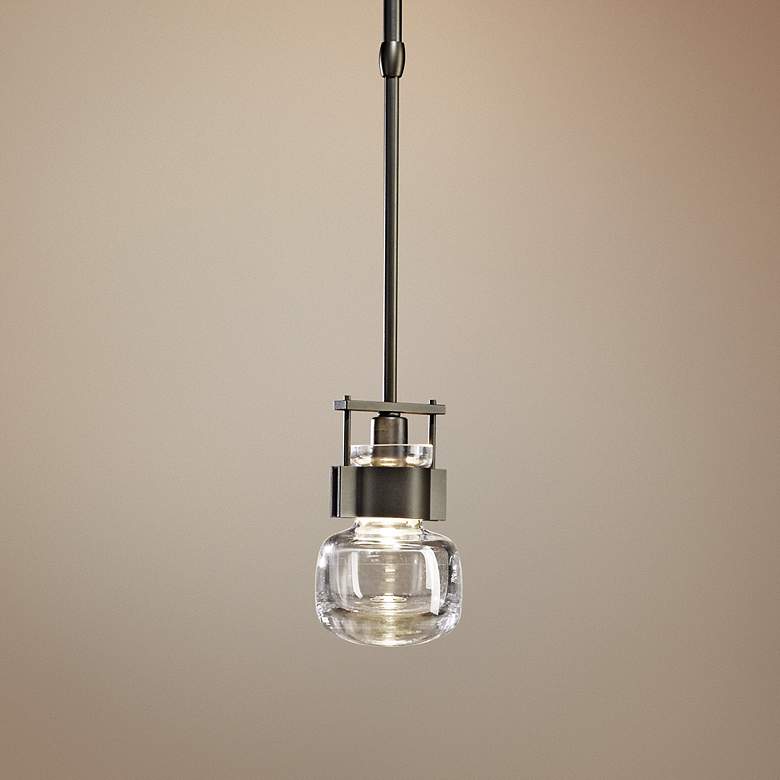 Image 1 Hubbardton Forge Cuff 4" Wide Dark Smoke Mini Pendant