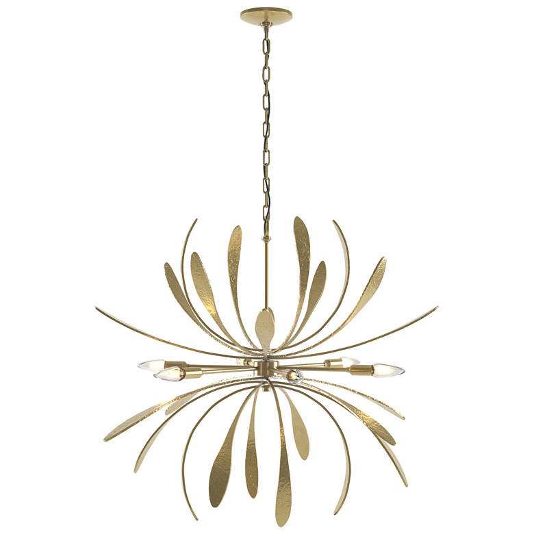 Image 1 Hubbardton Forge Dahlia 32 3/4" Modern Brass Chandelier
