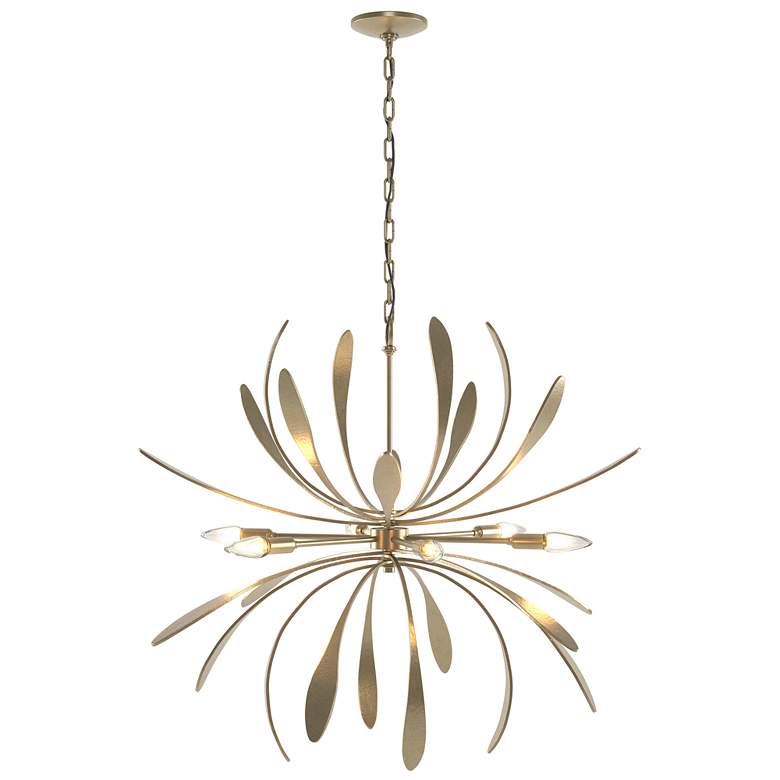 Image 1 Hubbardton Forge Dahlia 32 3/4" Soft Gold Finish Modern Chandelier