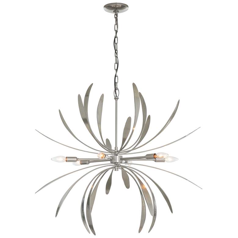 Image 1 Hubbardton Forge Dahlia 32 3/4" Sterling Silver Modern Chandelier