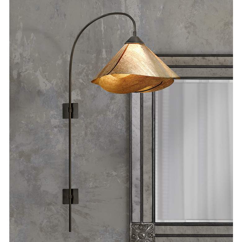 Image 1 Hubbardton Forge Dark Smoke Pin-Up Swing Arm Wall Lamp