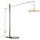 Hubbardton Forge Disq 84" Cork Shade and Bronze LED Arc Floor Lamp