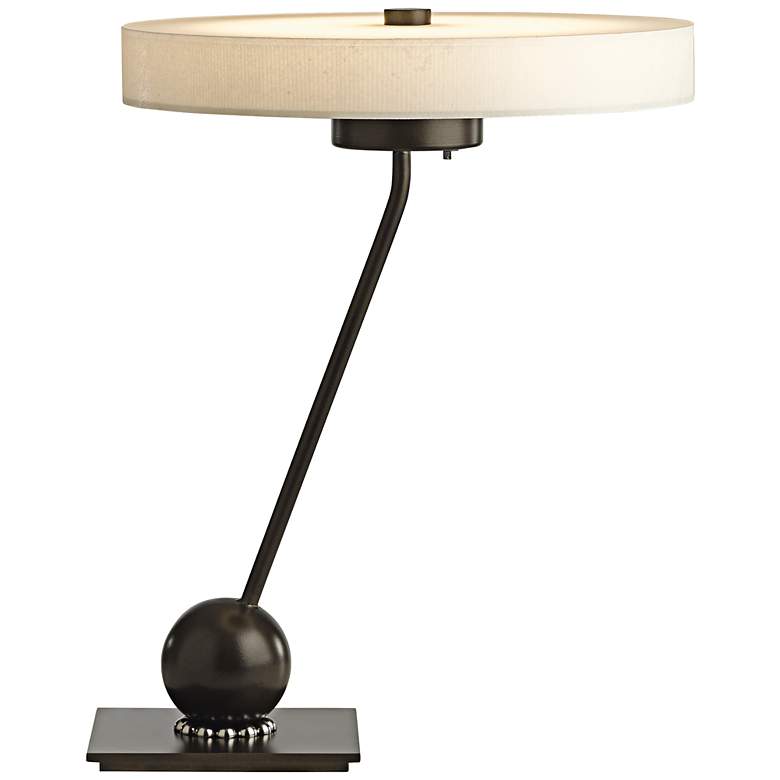 Image 1 Hubbardton Forge Disq Dark Smoke LED Table Lamp