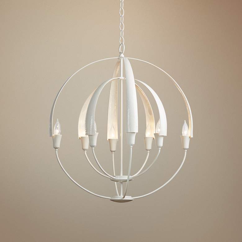 Image 1 Hubbardton Forge Double-Cirque 25 1/2 inchW White Chandelier