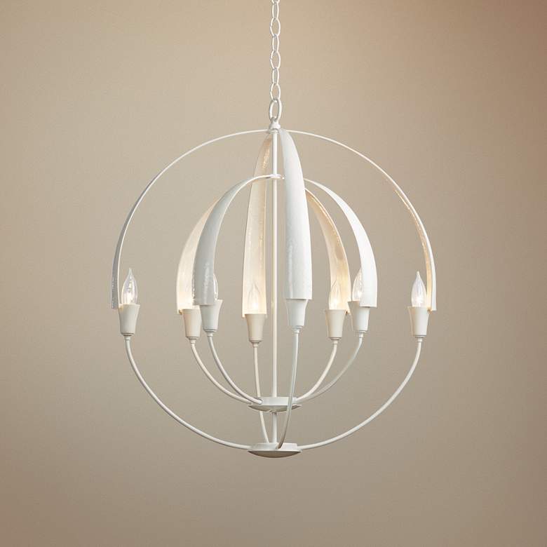 Image 1 Hubbardton Forge Double-Cirque 25 1/2"W White Chandelier