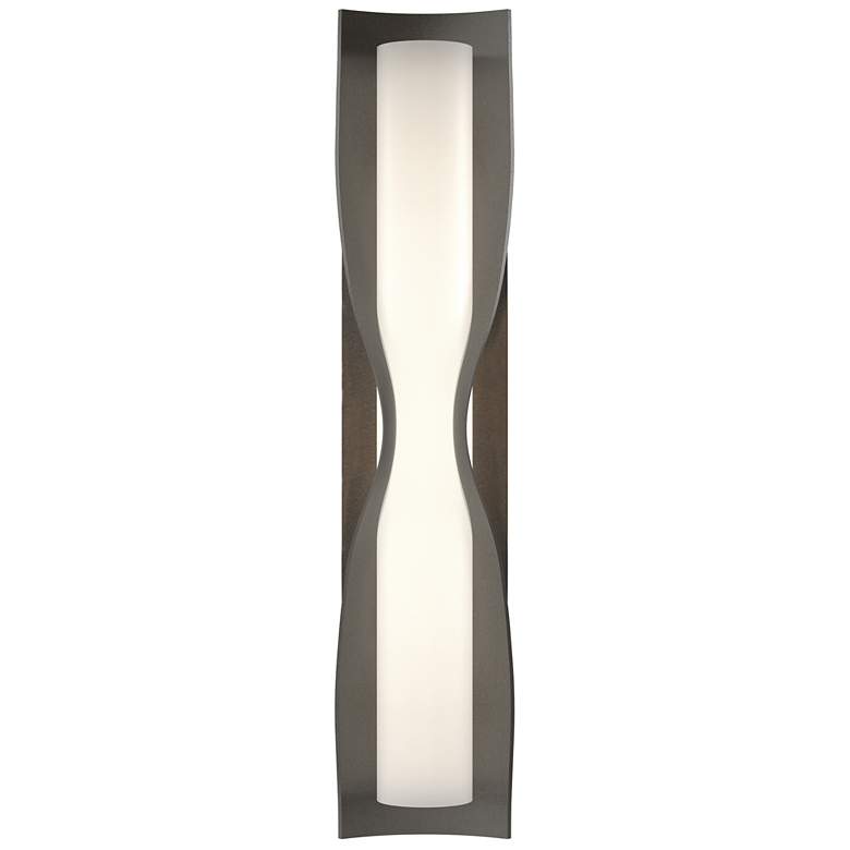 Image 1 Hubbardton Forge Dune 23.6" High Dark Smoke and Opal Glass Wall Sconce