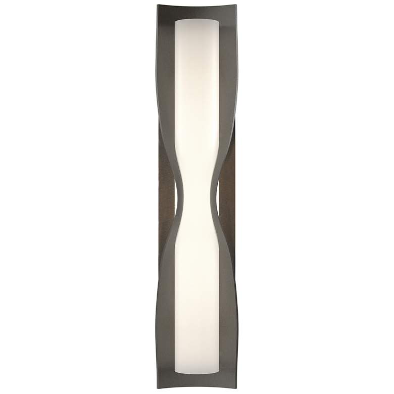 Image 1 Hubbardton Forge Dune 23.6 inch High Dark Smoke and Opal Glass Wall Sconce