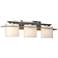 Hubbardton Forge Ellipse 25 1/2" Wide Sterling and Opal Bath Light