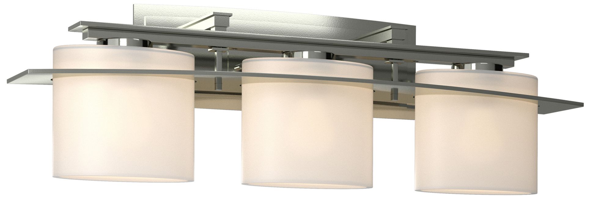 Hubbardton Forge Ellipse 25 1/2"W Sterling & Opal Bath Light Made to Order