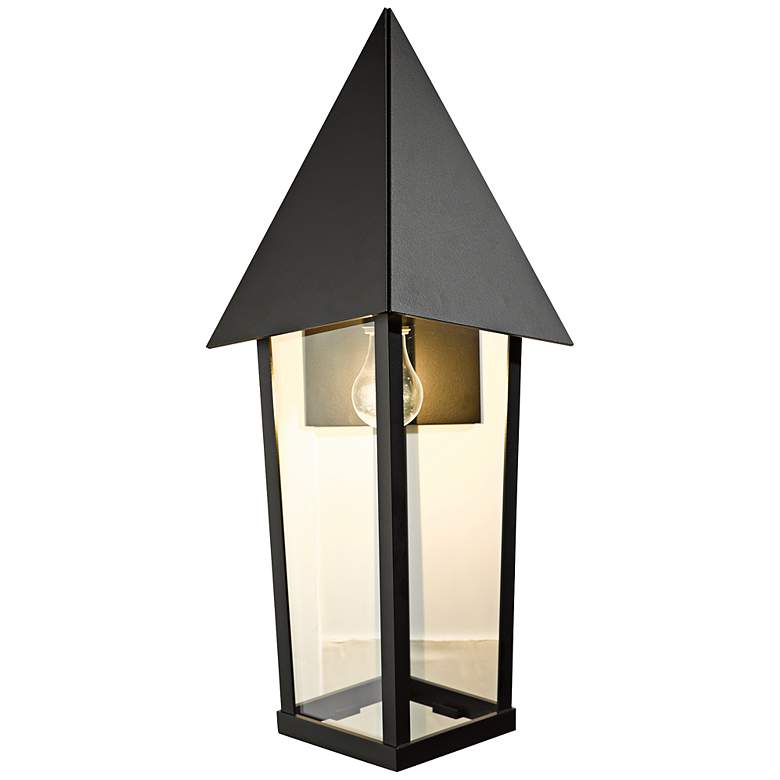 Image 1 Hubbardton Forge Elton 26" High Black Outdoor Wall Light