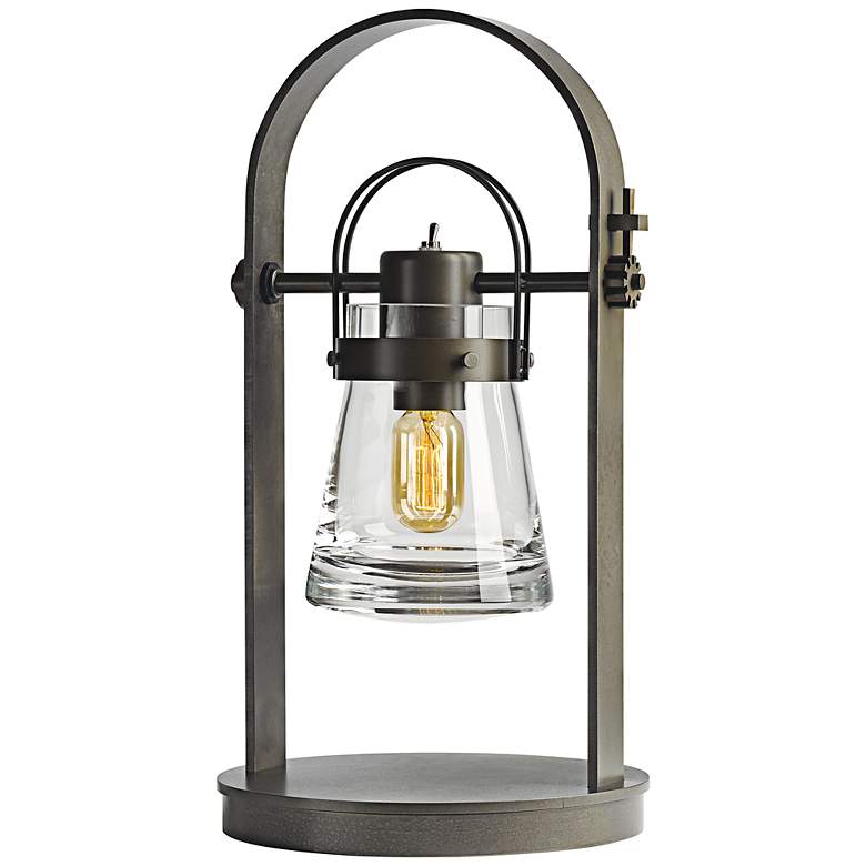 Image 1 Hubbardton Forge Erlenmeyer 19 1/2" Dark Smoke Metal Desk Lamp