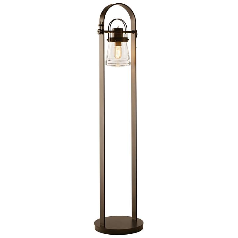 Image 1 Hubbardton Forge Erlenmeyer 51" Clear Glass Dark Smoke Floor Lamp