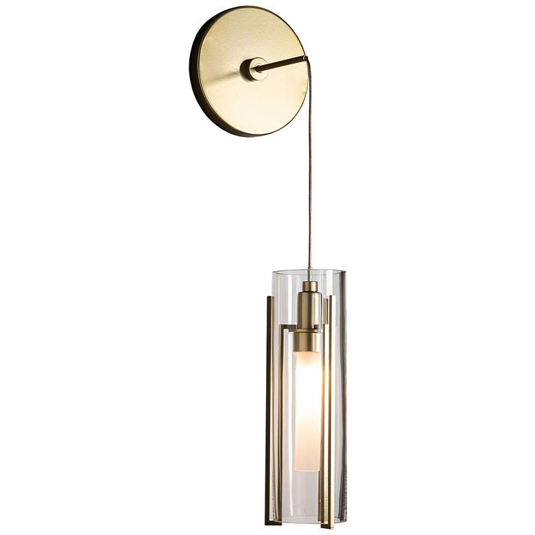 Image 1 Hubbardton Forge Exos 10 1/4" High Modern Brass Wall Sconce