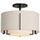 Hubbardton Forge Exos 16" Wide Black Finish Double Drum Ceiling Light
