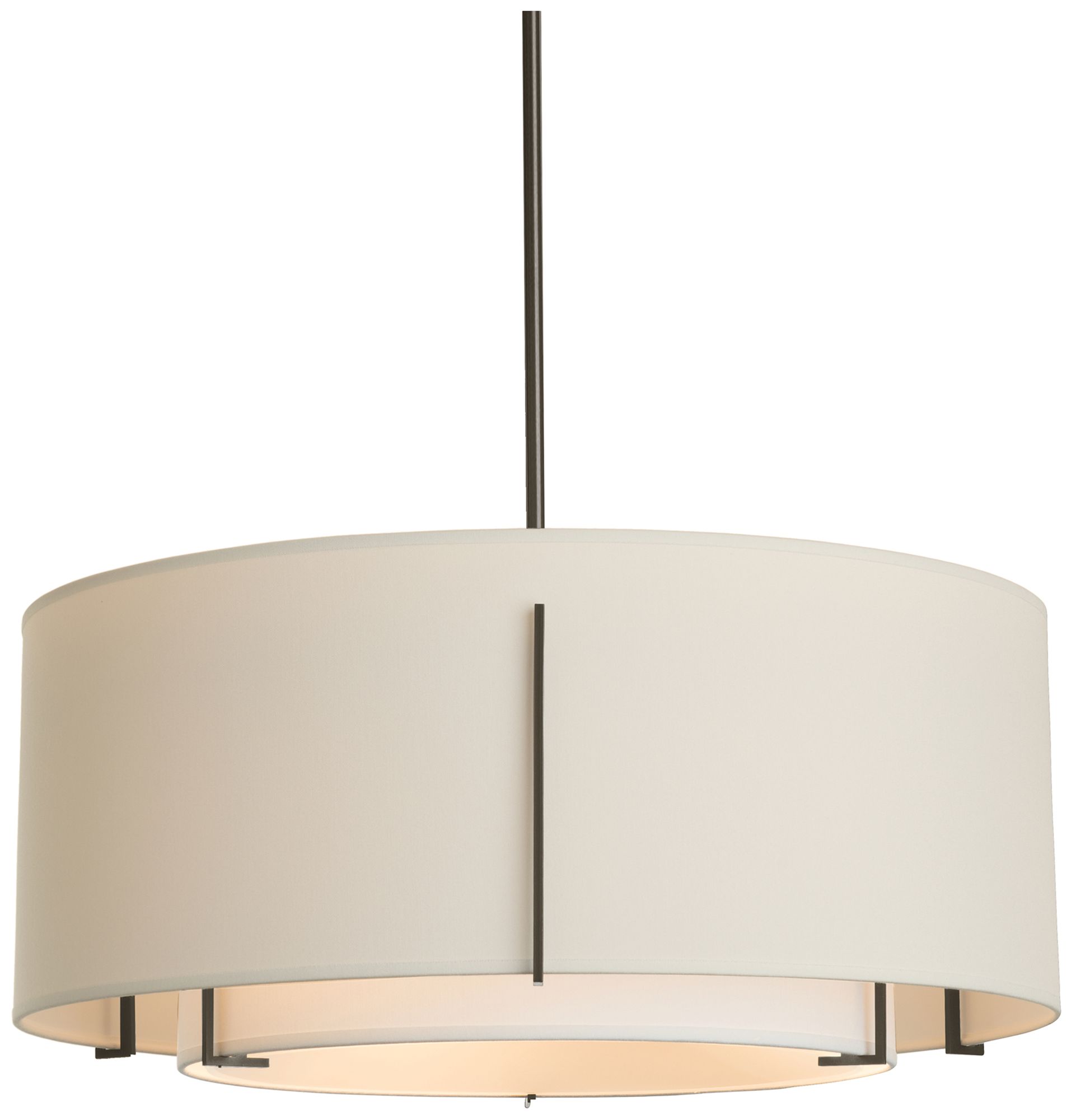 Hubbardton Exos 23" Wide Bronze Finish Double Shade Pendant