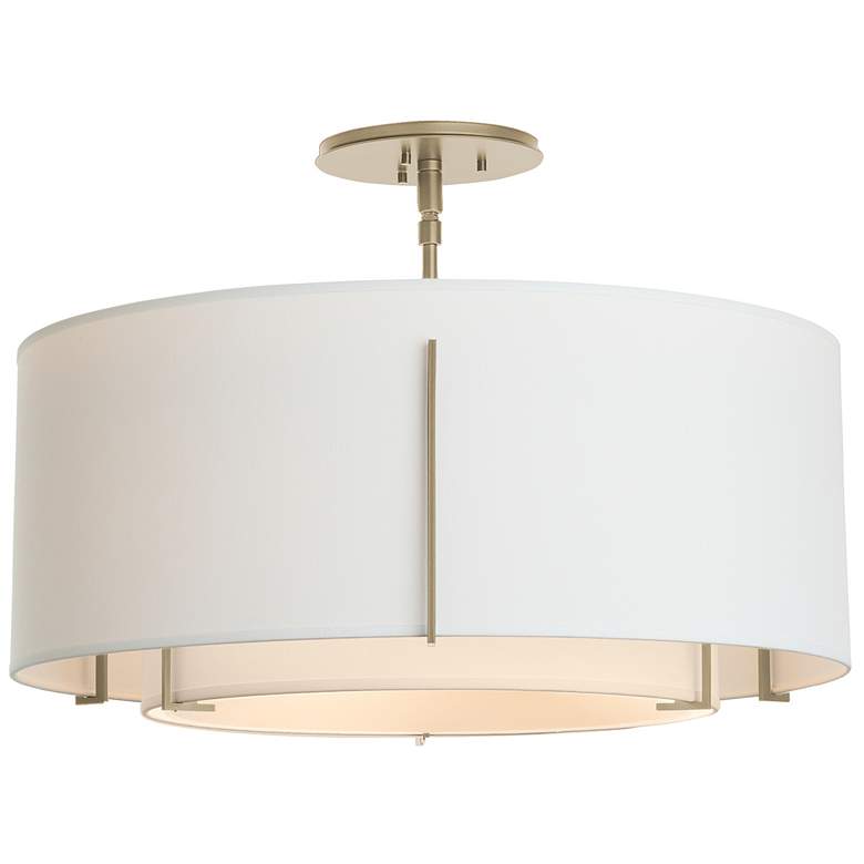 Image 1 Hubbardton Forge Exos 23" Wide Soft Gold Drum Ceiling Light