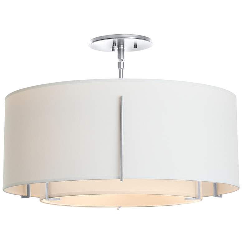 Image 1 Hubbardton Forge Exos 23" Wide Sterling Drum Ceiling Light