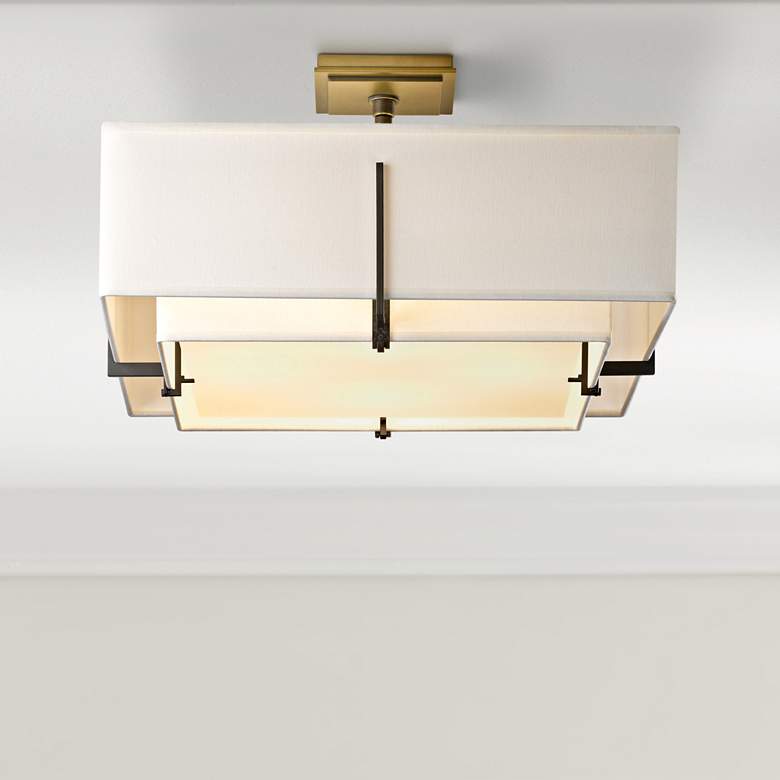 Image 1 Hubbardton Forge Exos Dark Smoke Ceiling Light