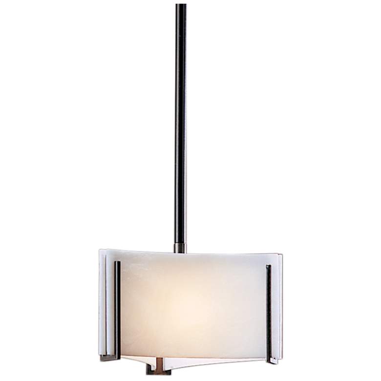 Image 1 Hubbardton Forge Exos Delta 8" Wide Black and White Glass Mini Pendant