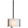 Hubbardton Forge Exos Delta 8" Wide Black and White Glass Mini Pendant