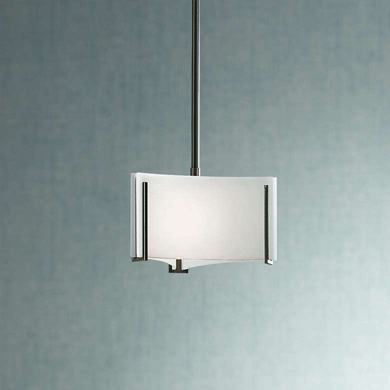 Image 1 Hubbardton Forge Exos Delta 8" Wide White Glass Mini Pendant