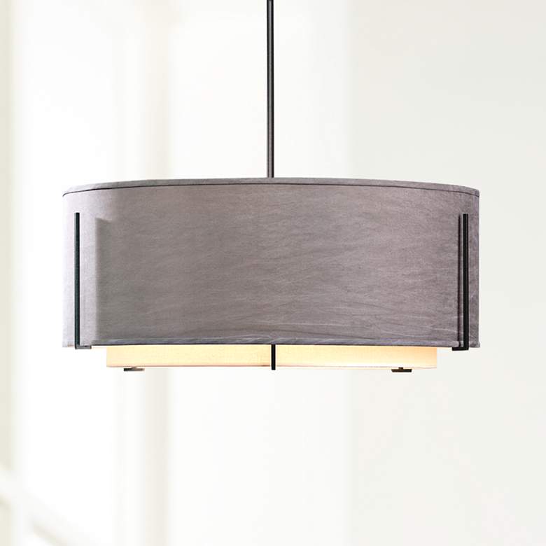 Image 1 Hubbardton Forge Exos Double Shade Iron Pendant
