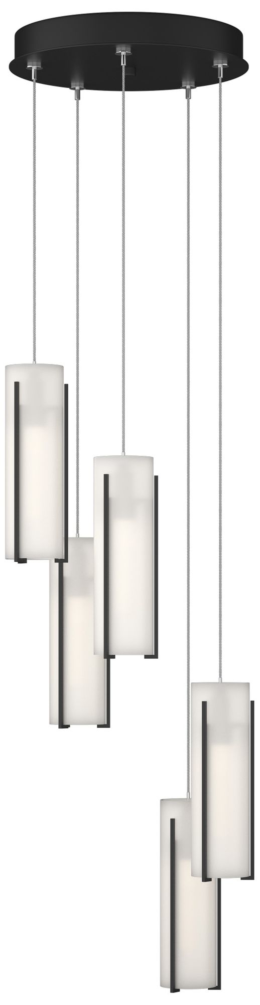 Hubbardton Forge Exos Glass 5.Light Black Collection