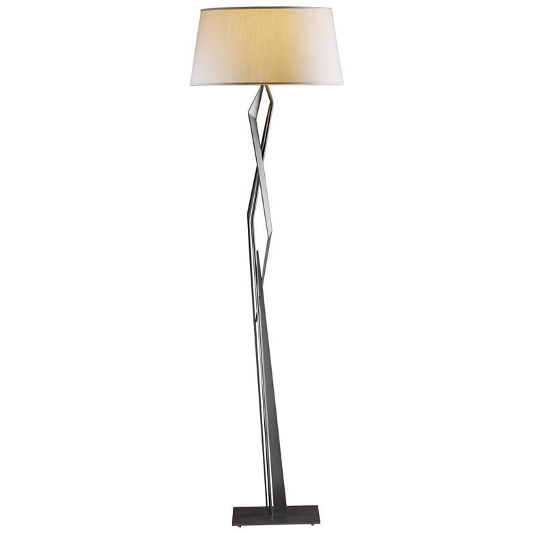 Image 1 Hubbardton Forge Facet 66 inch High Flax and Dark Smoke Modern Floor Lamp
