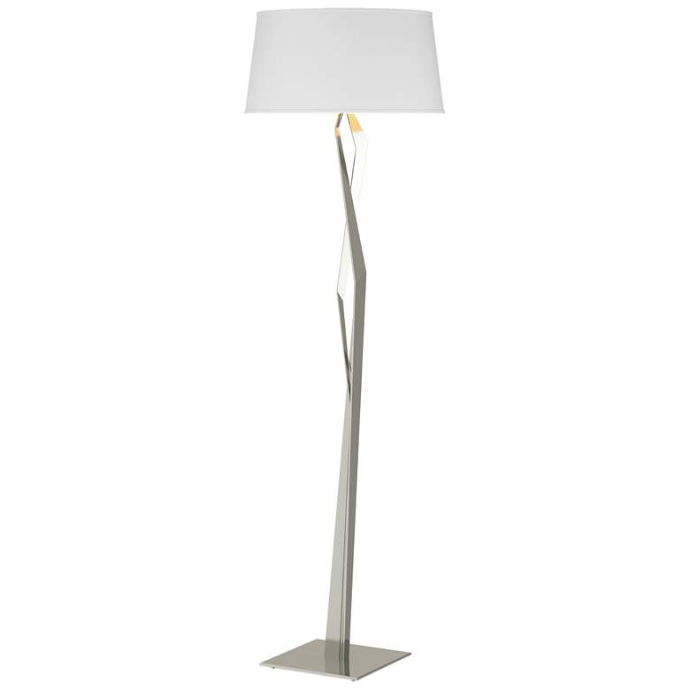 Image 1 Hubbardton Forge Facet 66 inch Modern Sterling Silver Floor Lamp