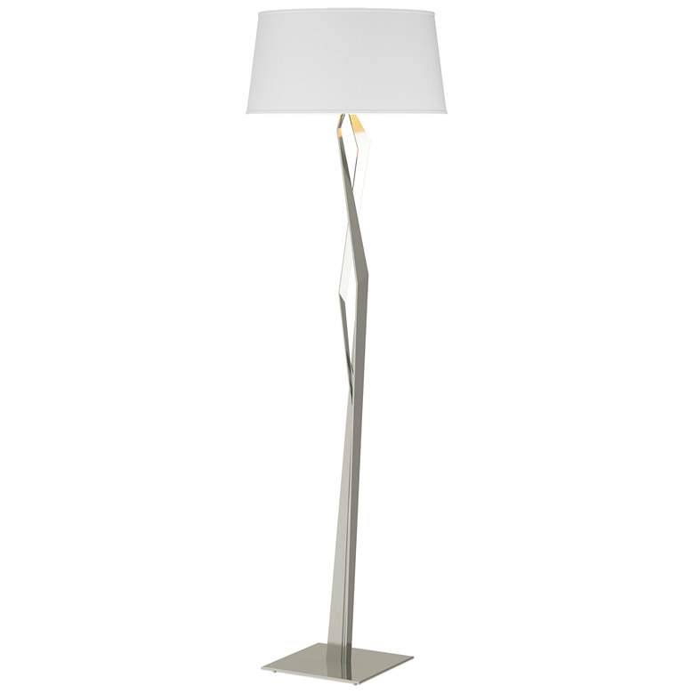 Image 1 Hubbardton Forge Facet 66" Modern Sterling Silver Floor Lamp
