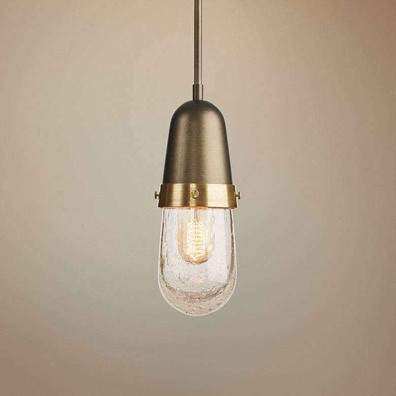 Image 1 Hubbardton Forge Fizz 4" Wide Dark Smoke Mini Pendant
