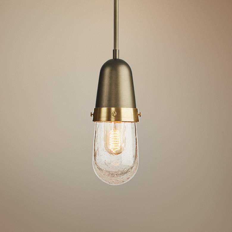 Image 1 Hubbardton Forge Fizz 4 inch Wide Dark Smoke Mini Pendant