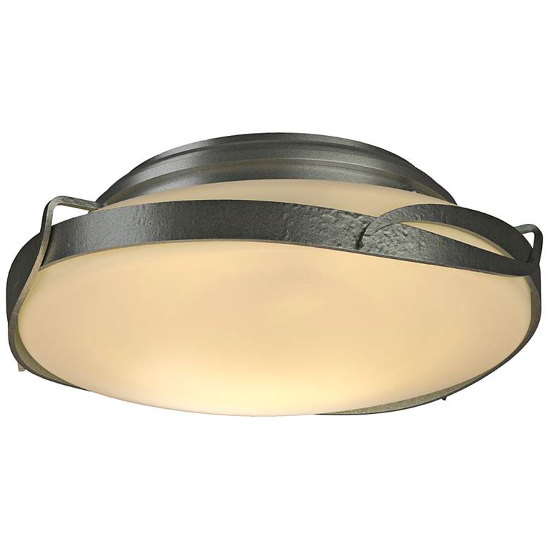 Image 1 Hubbardton Forge Flora 14"W Vintage Platinum Ceiling Light