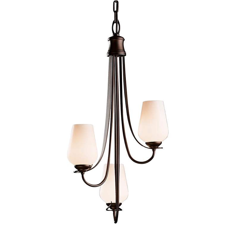 Image 1 Hubbardton Forge Flora 15 3/4"W Bronze 3-Light Chandelier
