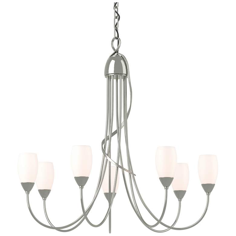 Image 1 Hubbardton Forge Flora 24 3/4"W Sterling 7-Light Chandelier