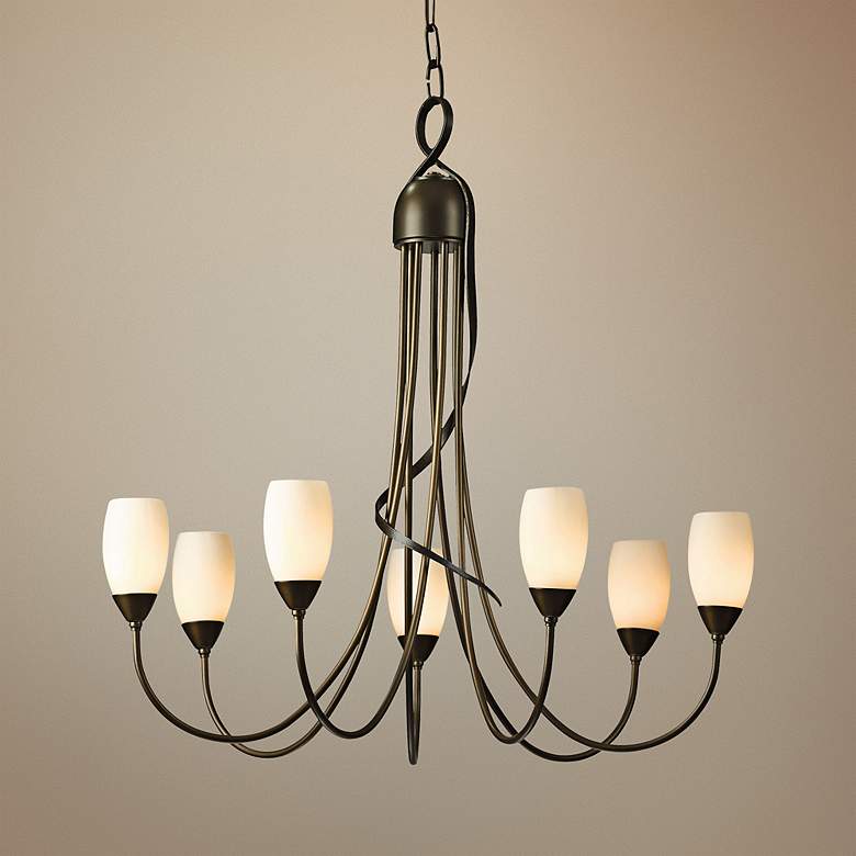Image 1 Hubbardton Forge Flora 25" Wide Bronze 7-Light Chandelier