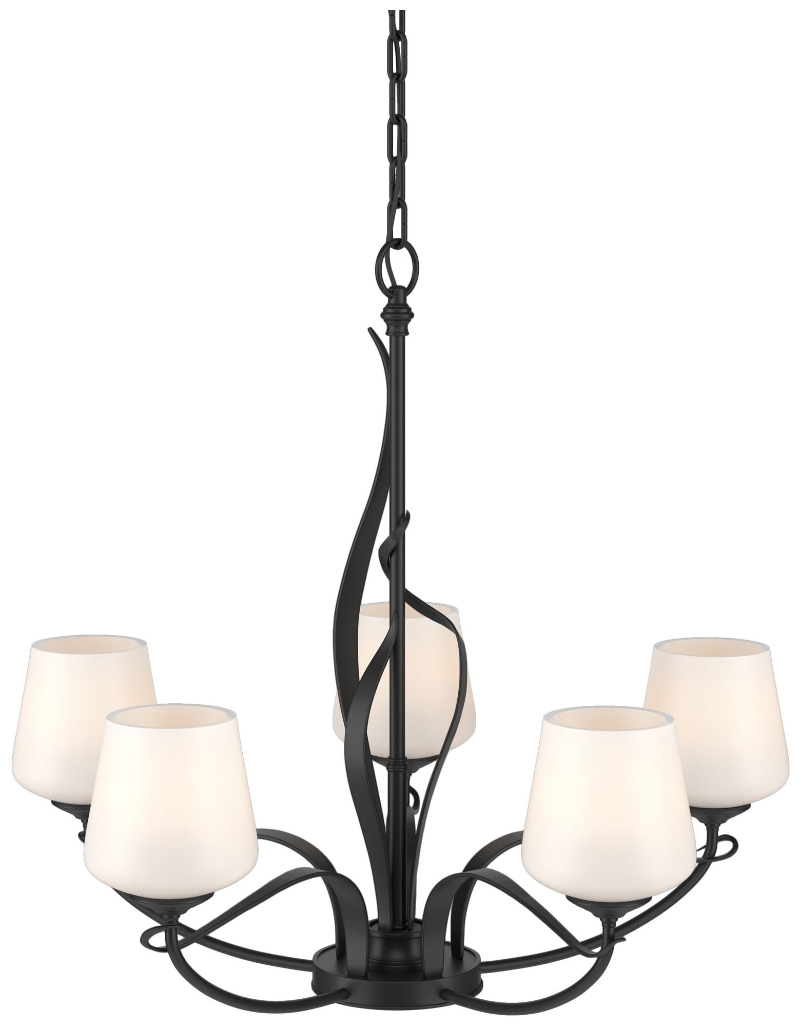 Hubbardton Forge Flora 26 3/4" Wide Black 5-Light Chandelier Made to Order