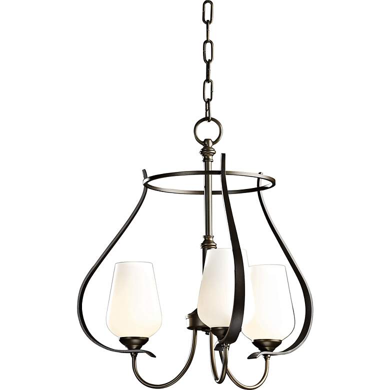 Image 2 Hubbardton Forge Flora 3-Light Bronze Chandelier