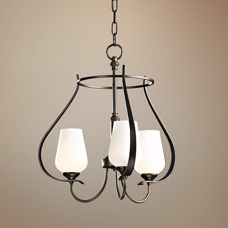 Image 1 Hubbardton Forge Flora 3-Light Bronze Chandelier