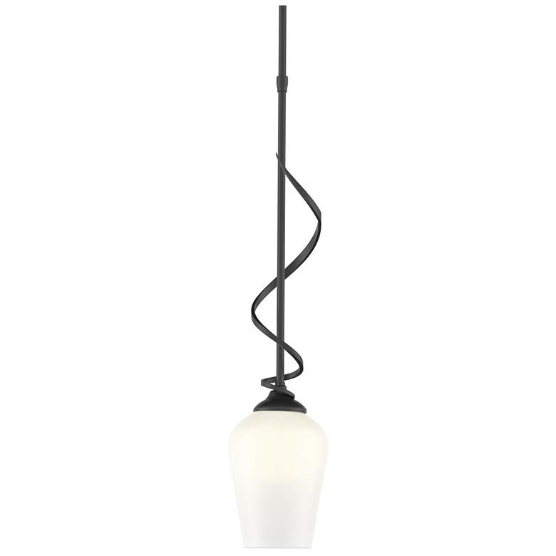 Image 1 Hubbardton Forge Flora 4" Wide Black Mini Pendant