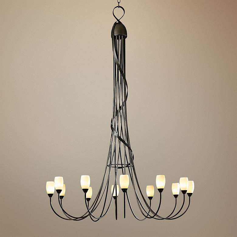 Image 1 Hubbardton Forge Flora 59 3/4 inch Wide Dark Smoke Chandelier