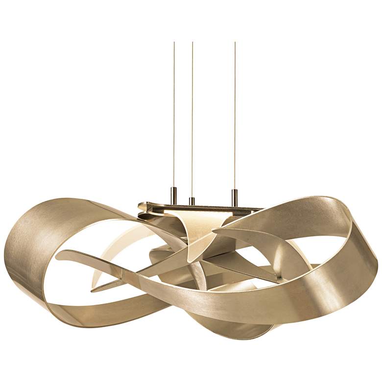Image 2 Hubbardton Forge Flux 26 1/2"W Gold Ribbon LED Pendant