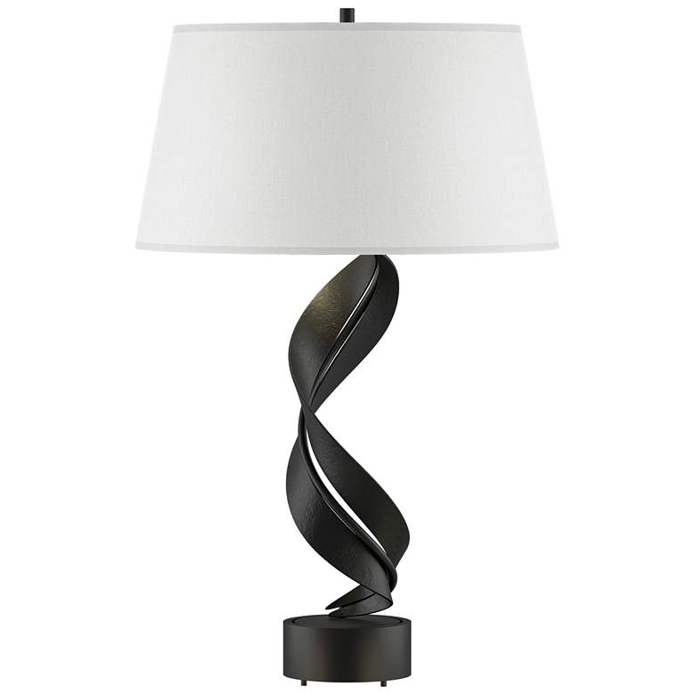 Image 1 Hubbardton Forge Folio 25" Black Ribbon Twist Table Lamp